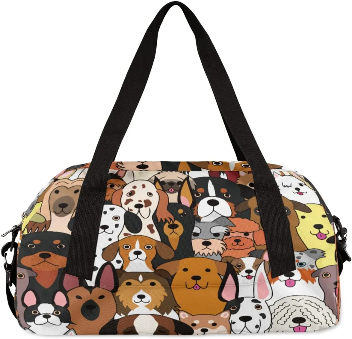 Funny Dogs Kids Duffle Bag for Boys Girls Dance Bag,Cute Graffiti Puppy Sport Gym Bags Overnight Travel Bags Teen Kids Weekender Bag for School Practice Gymnastic Ballet