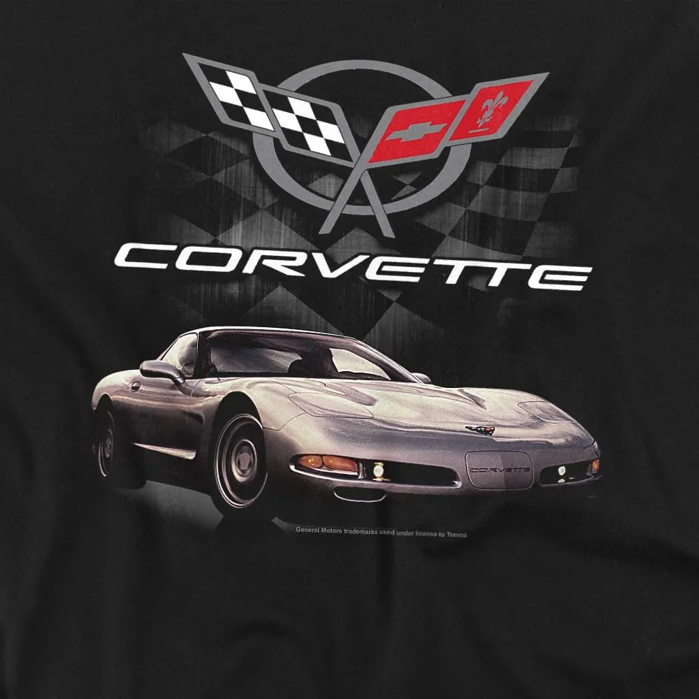 General Motors Corvette Checker Flag Unisex Adult T Shirt