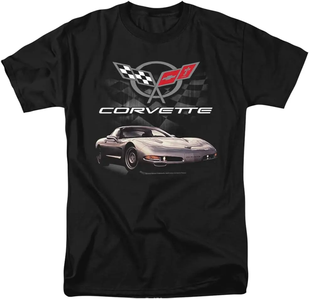 General Motors Corvette Checker Flag Unisex Adult T Shirt