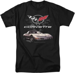 General Motors Corvette Checker Flag Unisex Adult T Shirt