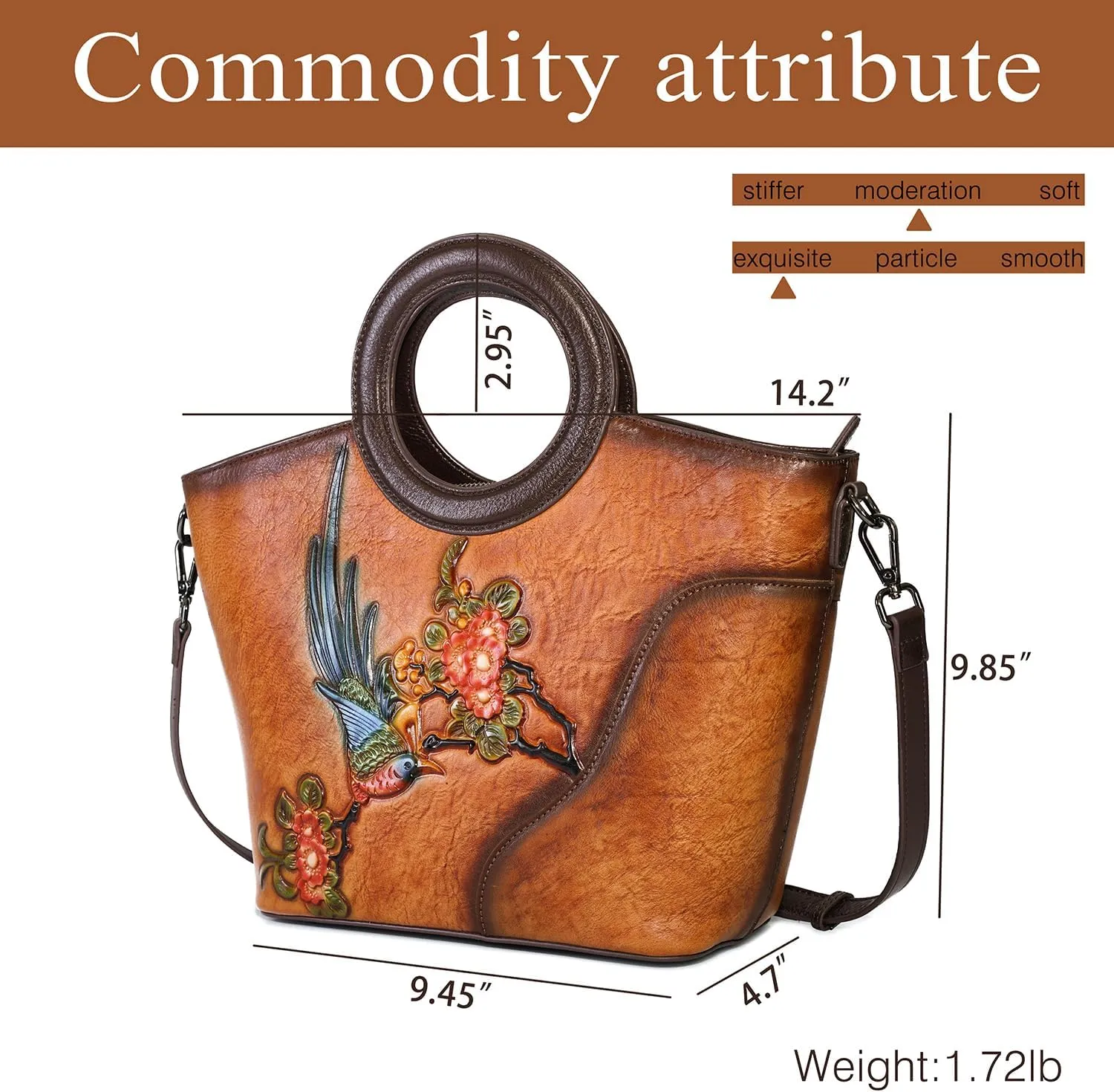 Genuine Leather Satchel for Women Top Handle Bags Handmade Purse Vintage Embossed Leather Crossbody Handbags Hobo Bag