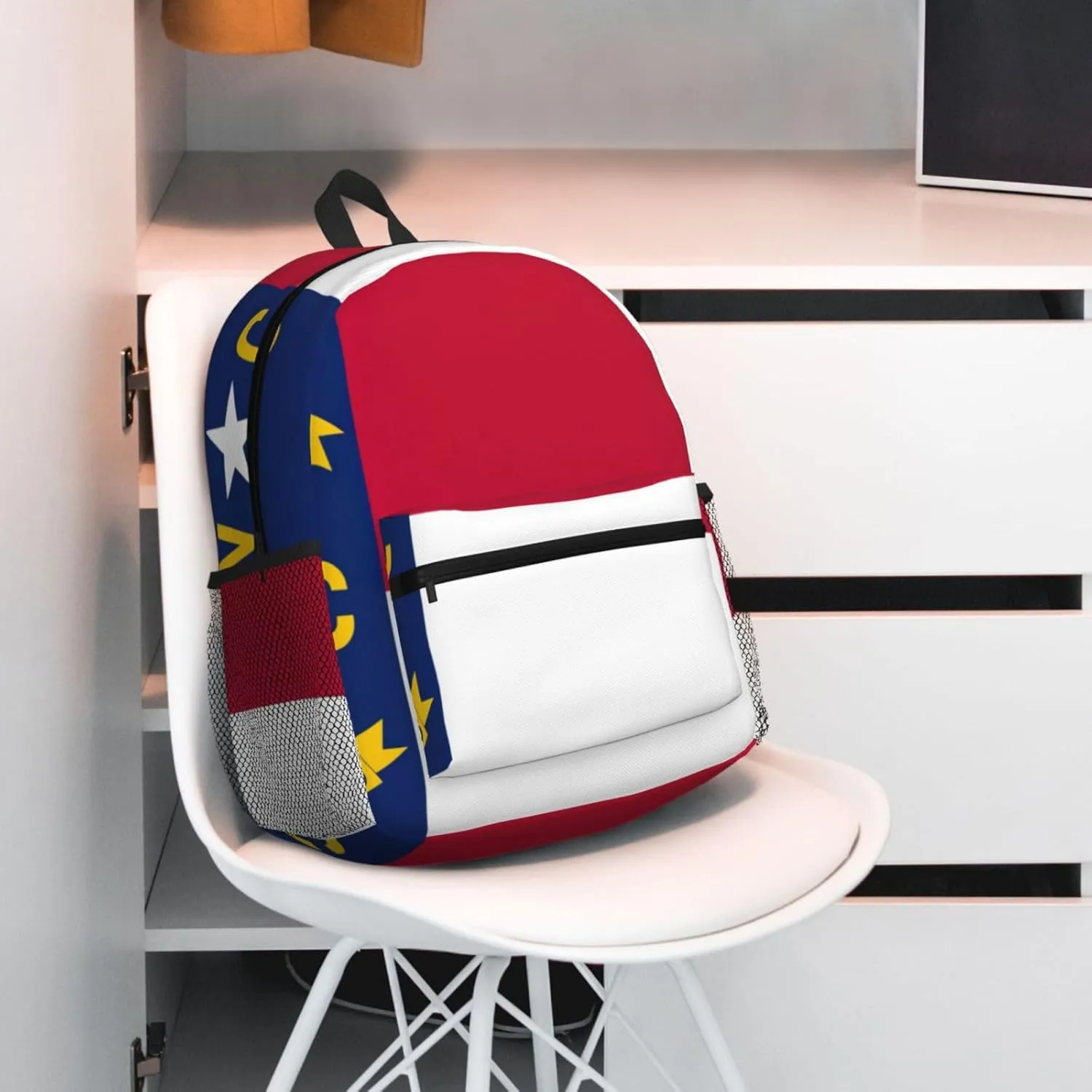 GeRRiT North Carolina State Flag Print Casual Backpack For Women, Travel Daypack,Waterproof Gym Backpack For Men Book Bags