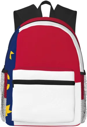 GeRRiT North Carolina State Flag Print Casual Backpack For Women, Travel Daypack,Waterproof Gym Backpack For Men Book Bags