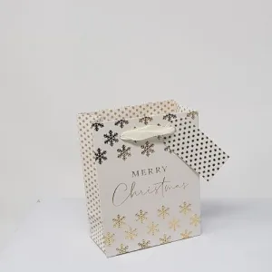 Gift Wrap - Gift Bag / Extra Small - Embossed Snowflakes Gold