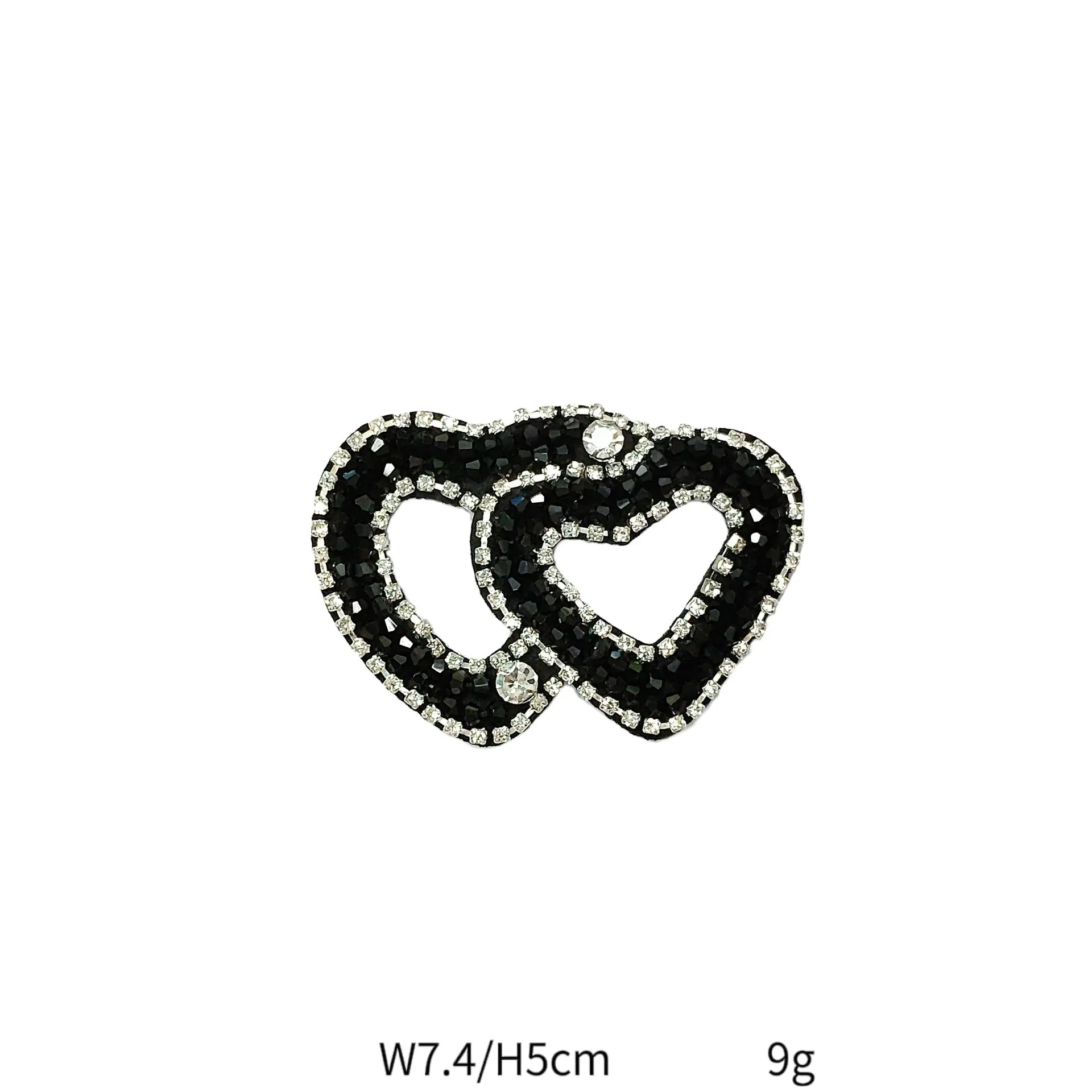 Glittering Sequin Bead Embroidered Patches Moon,Crown,Heart 6 Pack