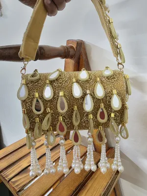 Golden Mirror Flap Bag