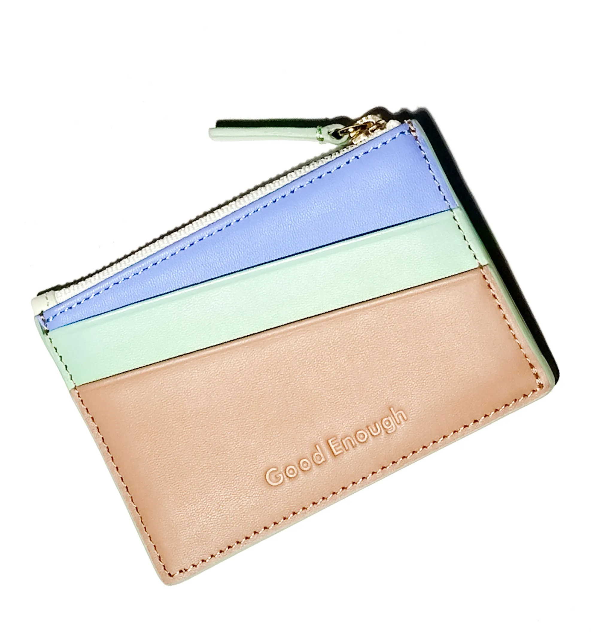 'Good Enough' Zipped Card Holder • Warm Brown