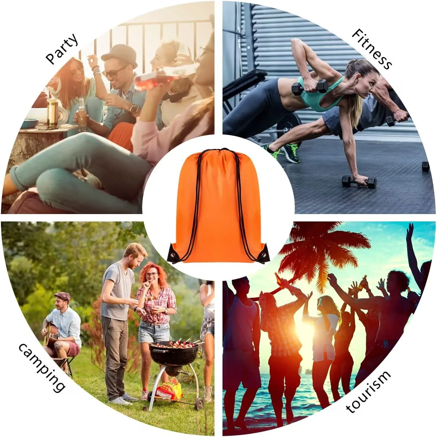 GoodtoU Drawstring Backpack 10 Pcs Cinch Bag Drawstring Bags Bulk Nylon Draw String Sport Bag for Gym Party Trip 10 Colors