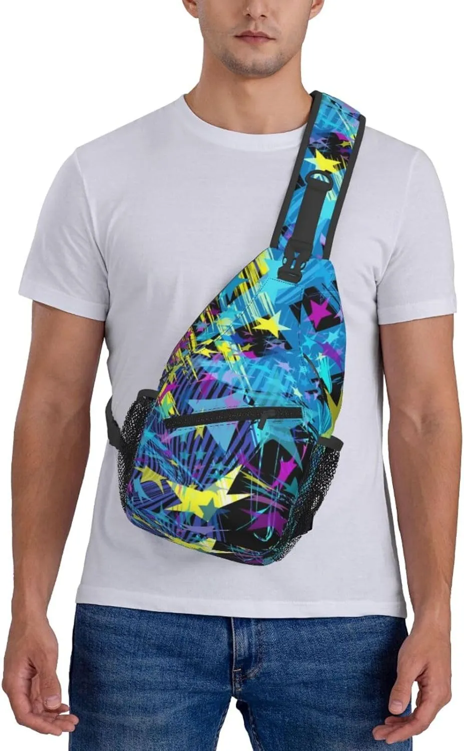 Graffiti Art Pattern Sling Backpack Women Men Travel Hiking Daypack Cool Graffiti Crossbody Shoulder Bag