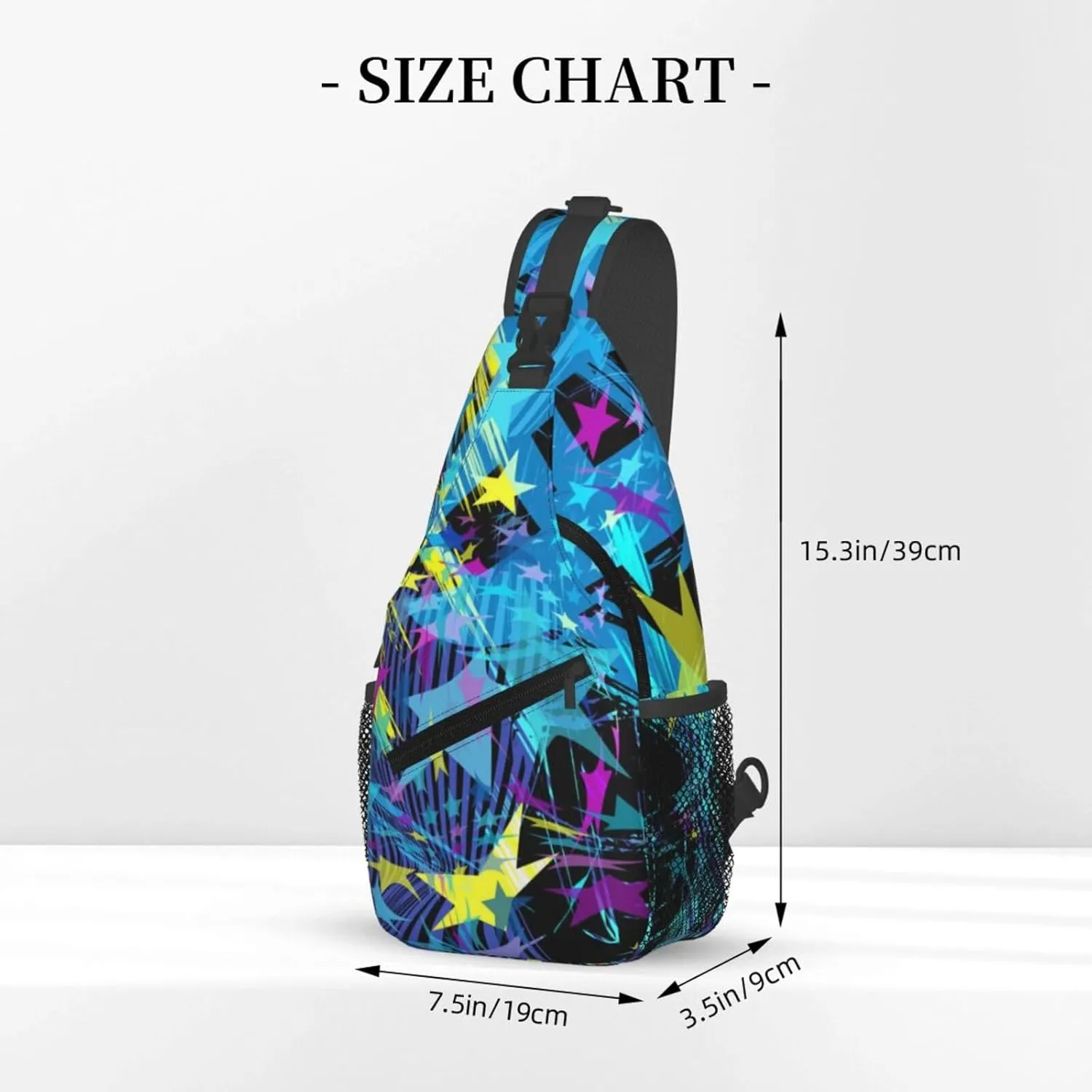 Graffiti Art Pattern Sling Backpack Women Men Travel Hiking Daypack Cool Graffiti Crossbody Shoulder Bag