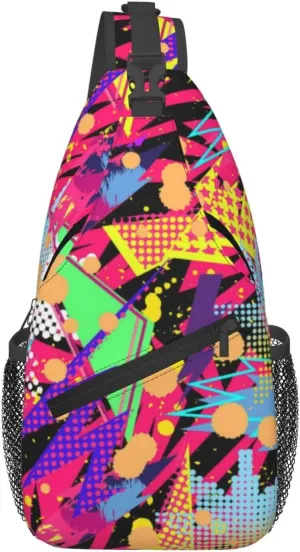 Graffiti Art Pattern Sling Backpack Women Men Travel Hiking Daypack Cool Graffiti Crossbody Shoulder Bag