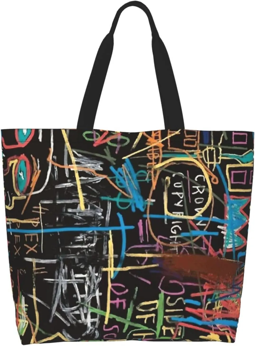 Graffiti Canvas Tote Bag Funny Shoulder Bag Cool Casual Grocery Bags Graffiti Bags for Outdoor