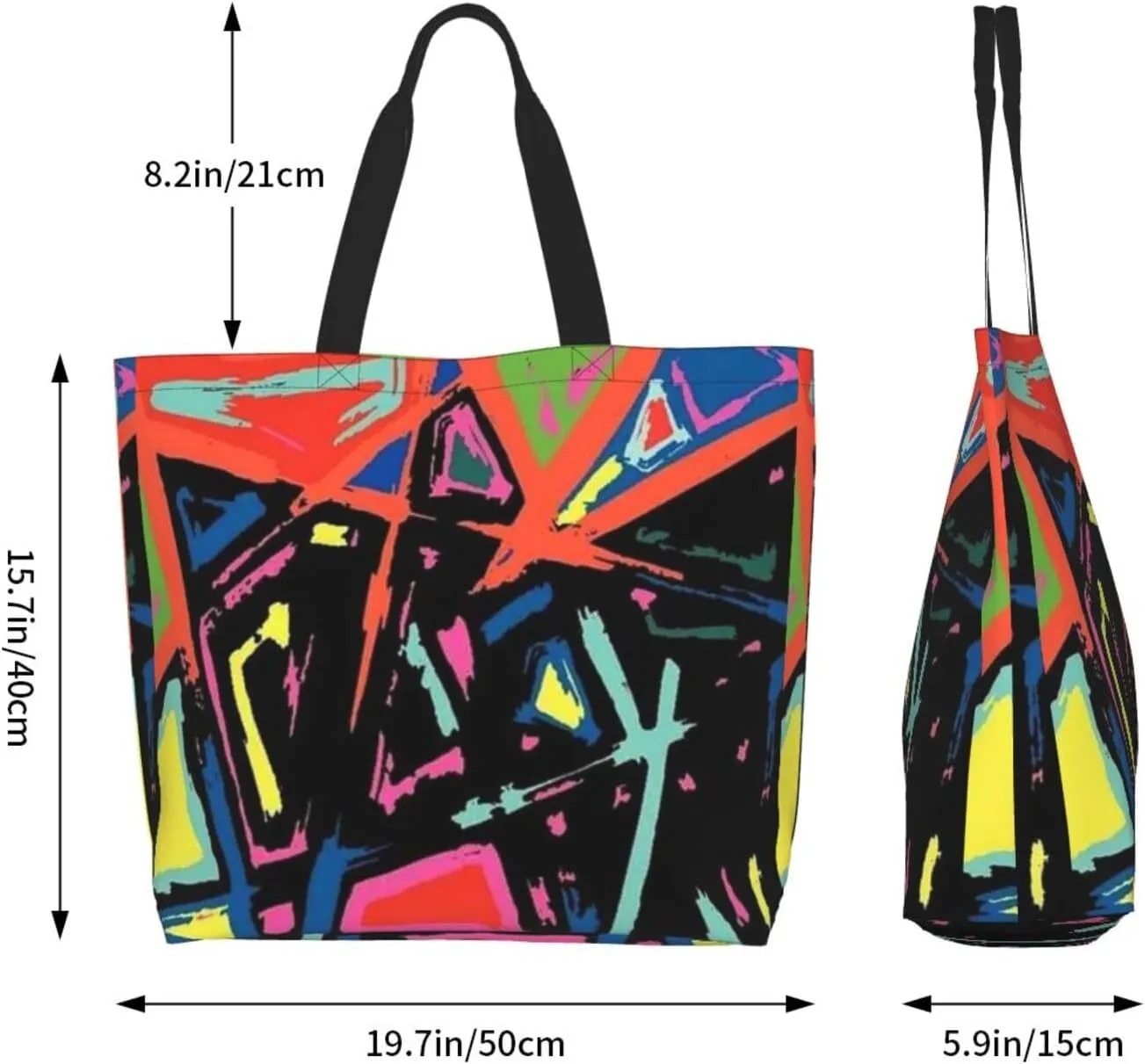 Graffiti Canvas Tote Bag Funny Shoulder Bag Cool Casual Grocery Bags Graffiti Bags for Outdoor