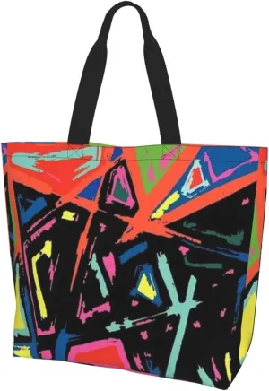 Graffiti Canvas Tote Bag Funny Shoulder Bag Cool Casual Grocery Bags Graffiti Bags for Outdoor