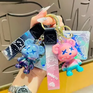 Graffiti Gaze Glossy Bear Keychain