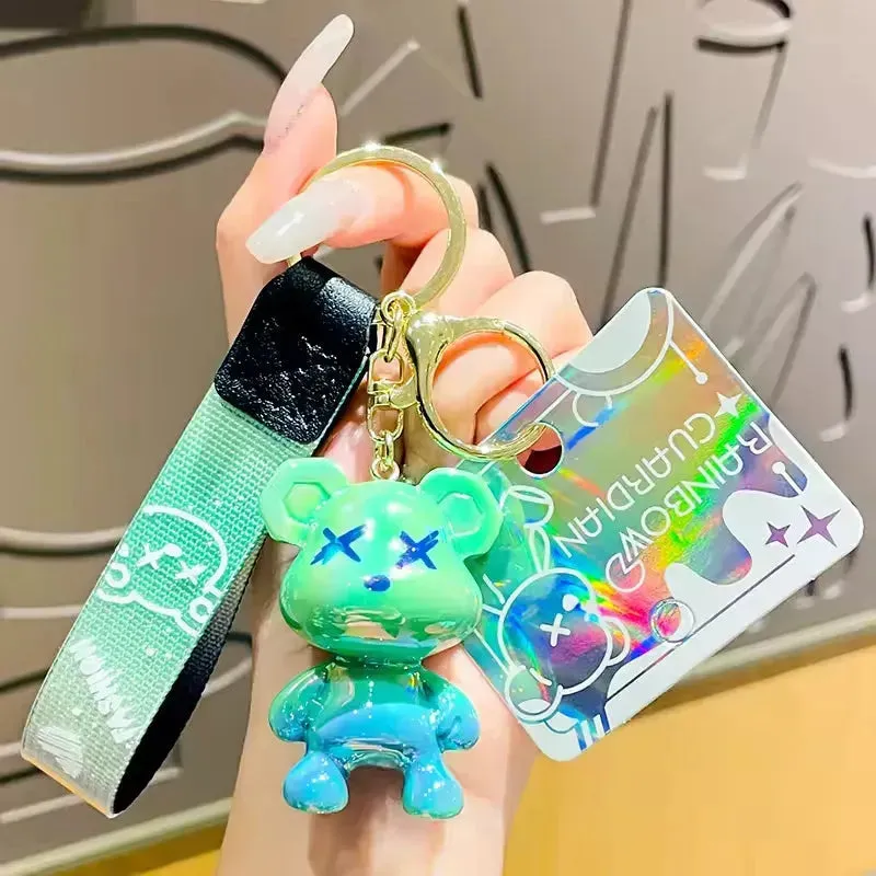 Graffiti Gaze Glossy Bear Keychain