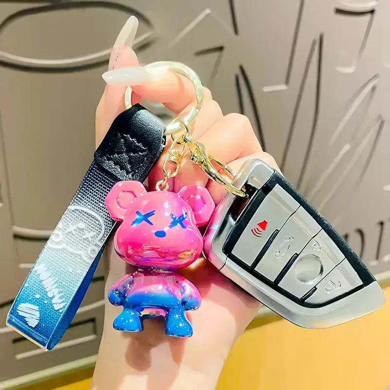 Graffiti Gaze Glossy Bear Keychain