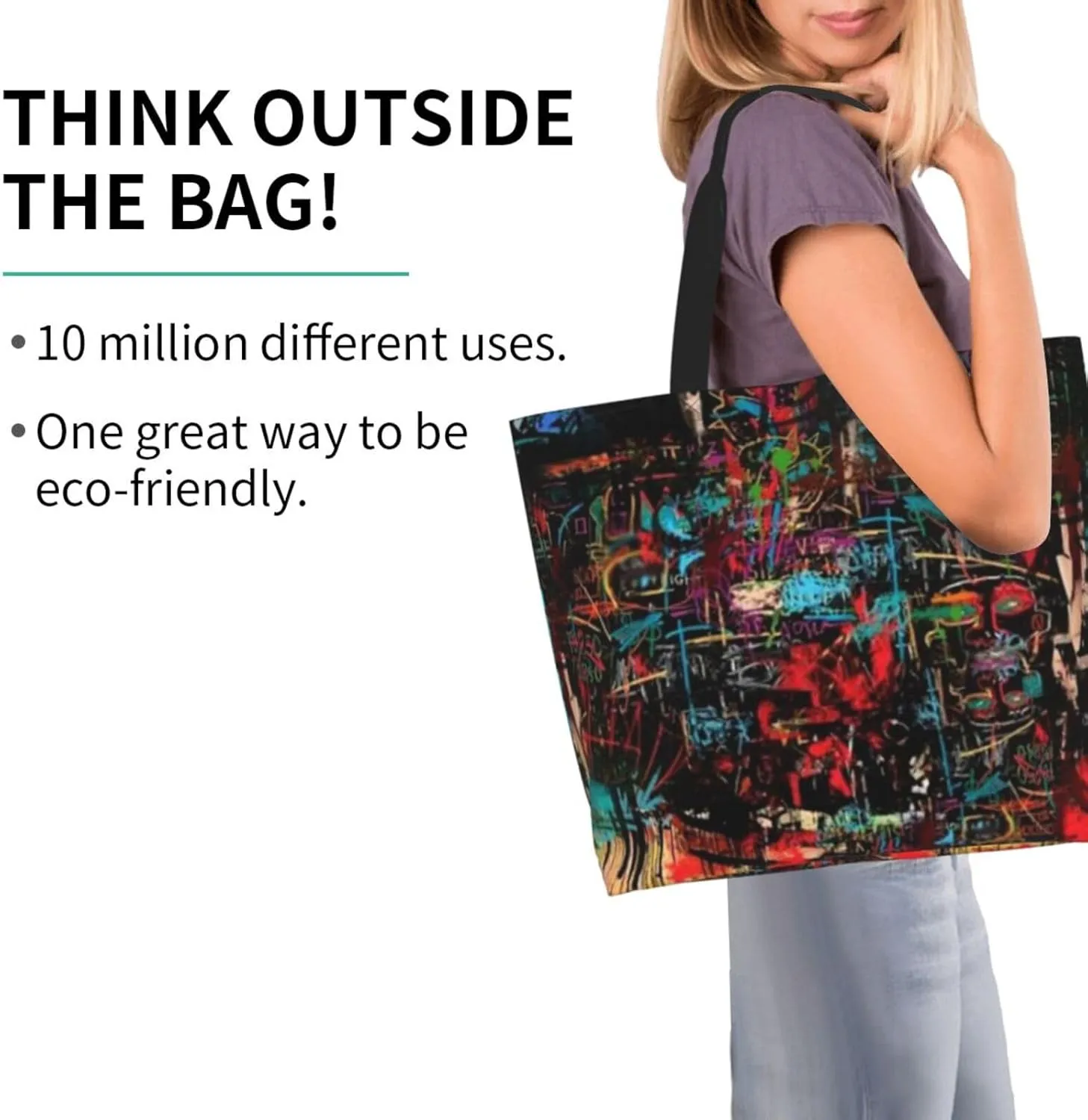 Graffiti Grocery Bag Funny Shopping Bag Cool Handbag Bags Graffiti Tote Bag for Women Men Outdoor