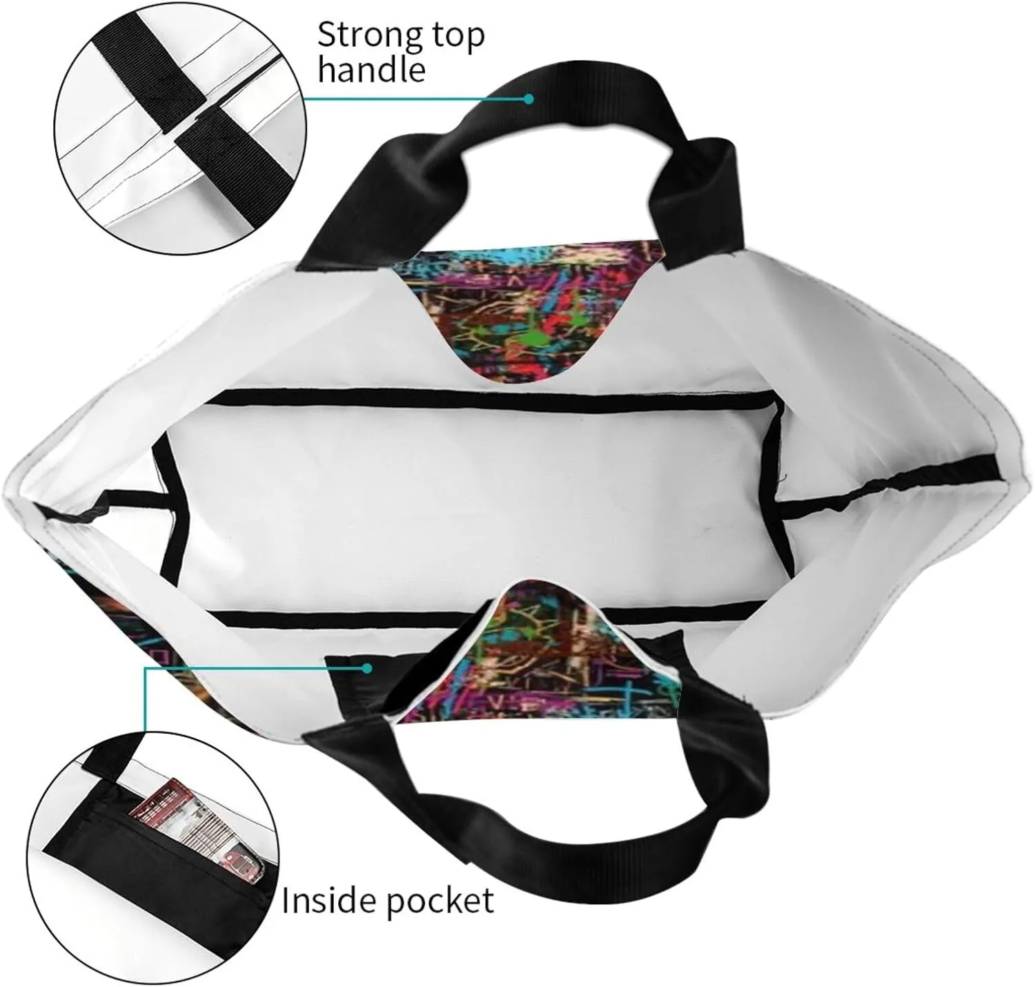 Graffiti Grocery Bag Funny Shopping Bag Cool Handbag Bags Graffiti Tote Bag for Women Men Outdoor