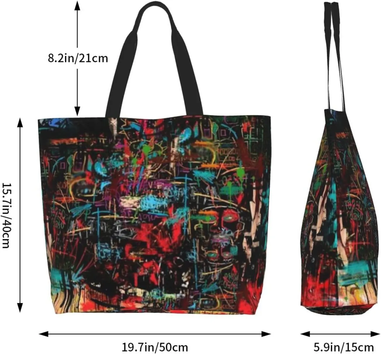 Graffiti Grocery Bag Funny Shopping Bag Cool Handbag Bags Graffiti Tote Bag for Women Men Outdoor