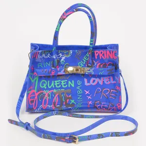 Graffiti Pvc Satchel Bag