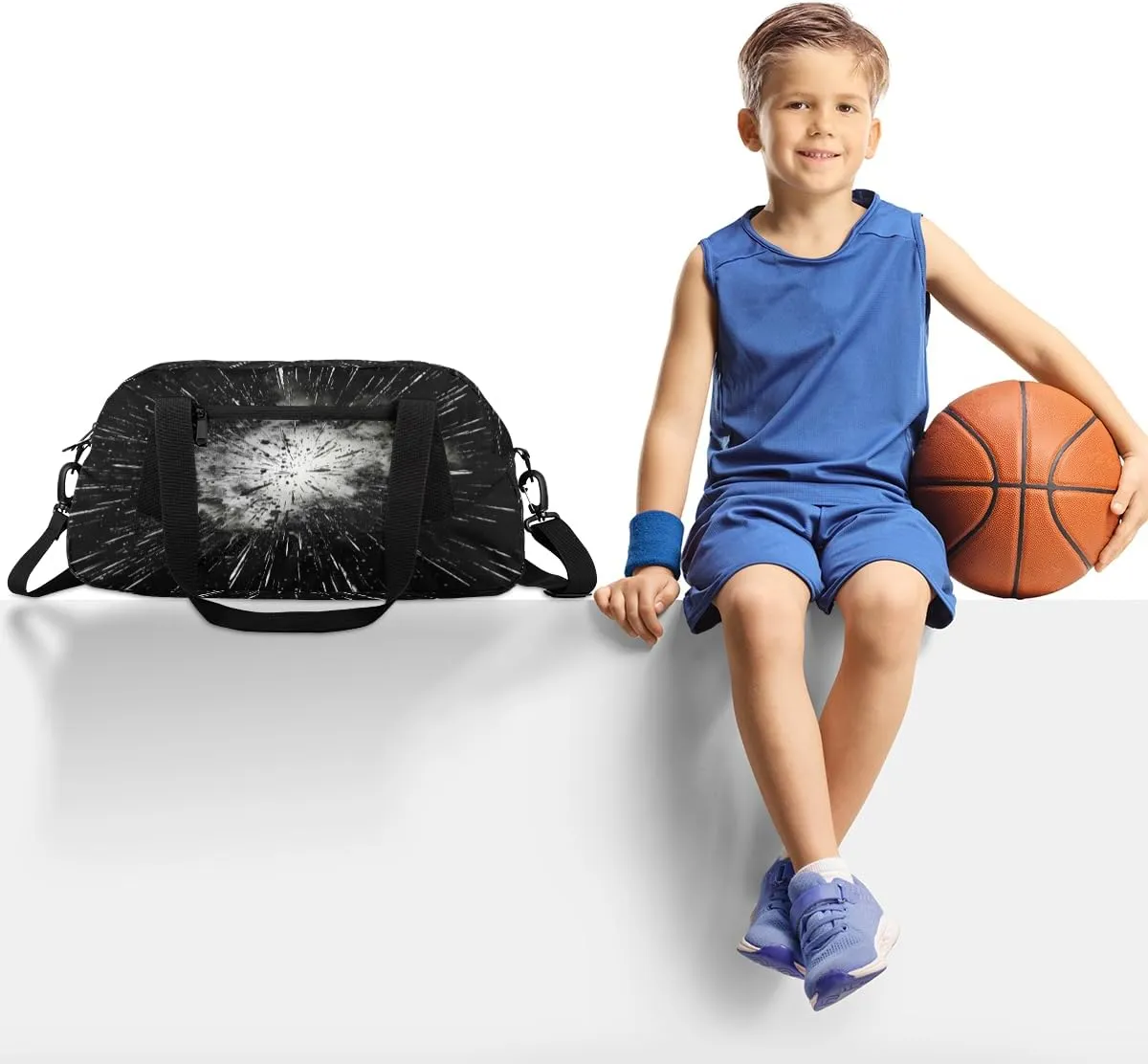 Graffiti Star Pattern Kids Duffle Bag Boys Girls Small Sport Dance Gym Bag for Overnight Travel Weekender Carry On