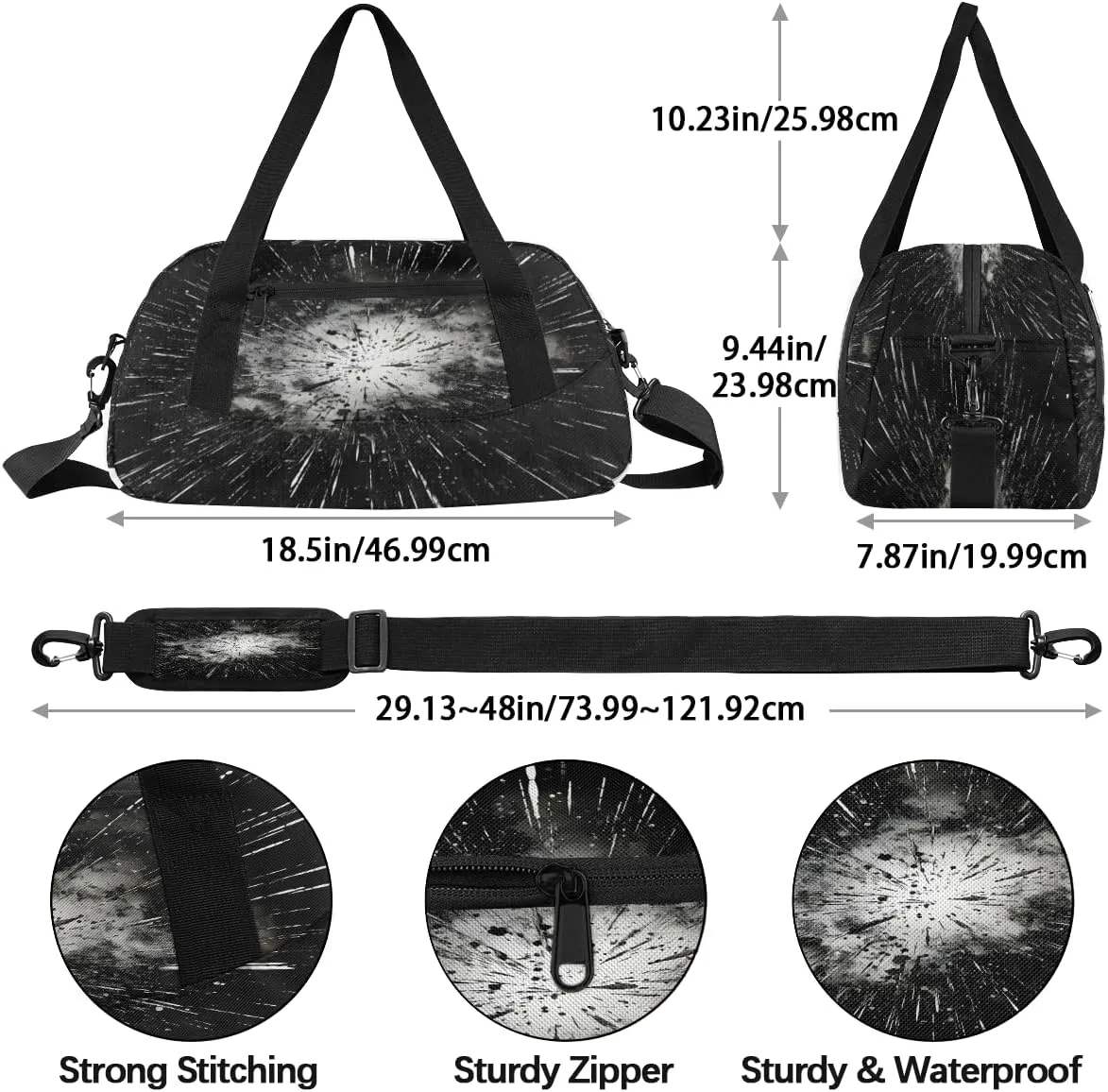 Graffiti Star Pattern Kids Duffle Bag Boys Girls Small Sport Dance Gym Bag for Overnight Travel Weekender Carry On