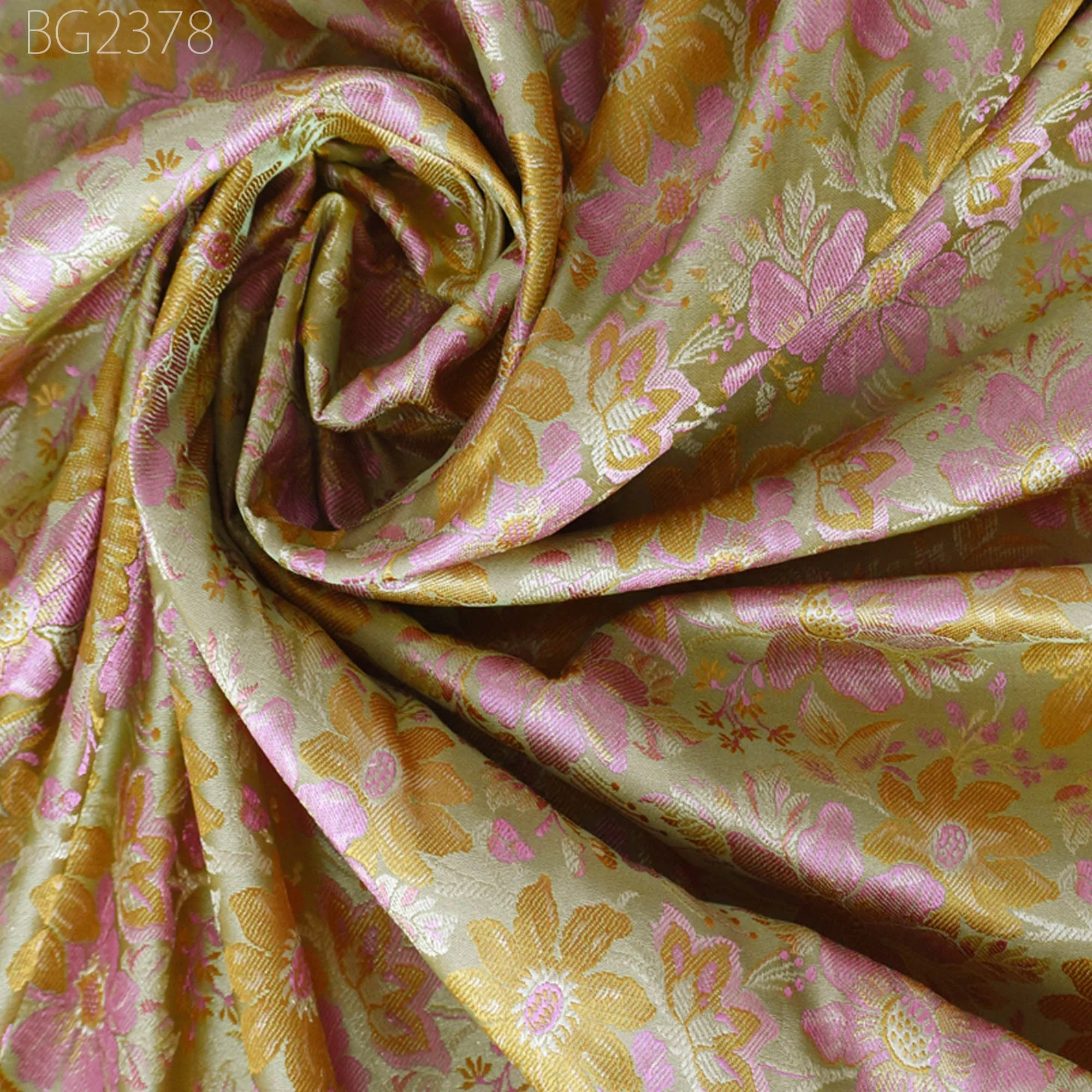 Green Indian Jacquard Dress Material Brocade Bridal Wedding Dress Fabric By The Yard DIY Crafting Sewing Silk Curtains Making Duvet Covers