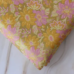 Green Indian Jacquard Dress Material Brocade Bridal Wedding Dress Fabric By The Yard DIY Crafting Sewing Silk Curtains Making Duvet Covers