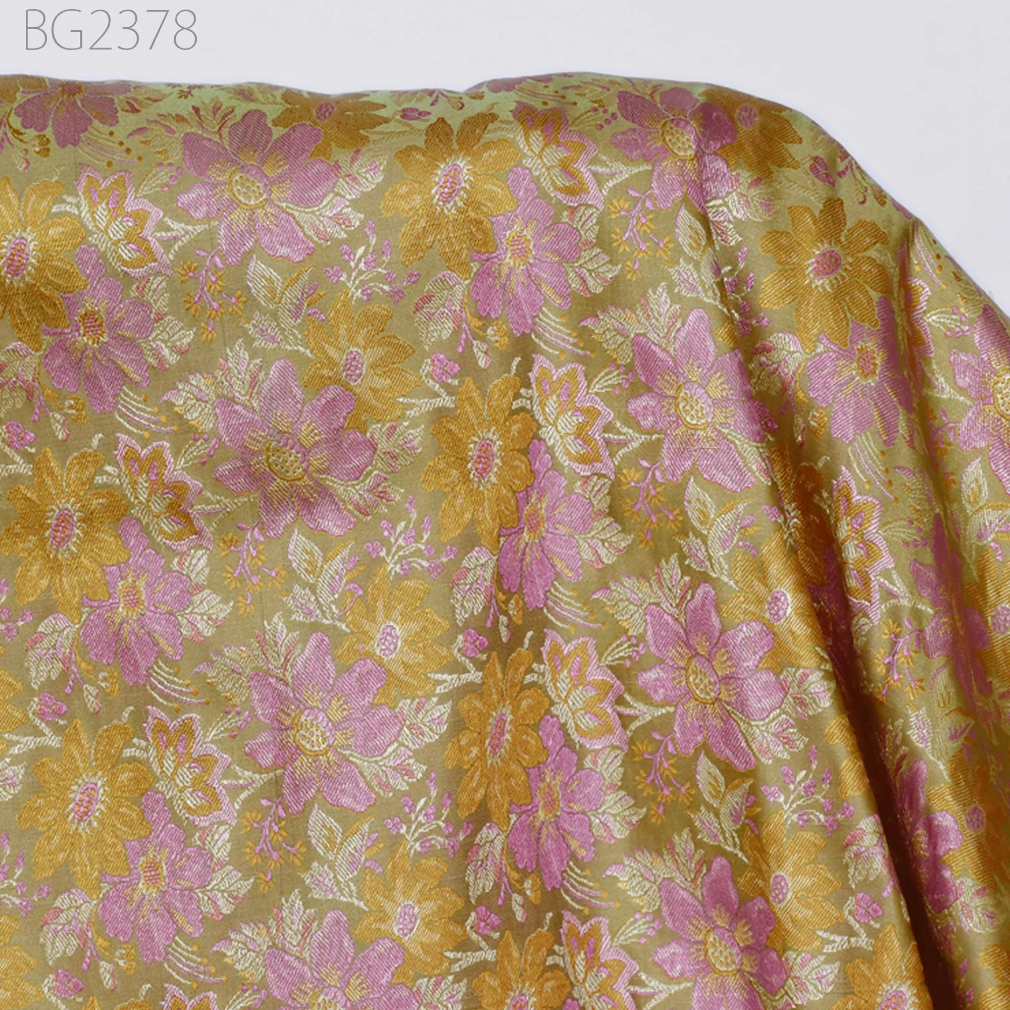 Green Indian Jacquard Dress Material Brocade Bridal Wedding Dress Fabric By The Yard DIY Crafting Sewing Silk Curtains Making Duvet Covers