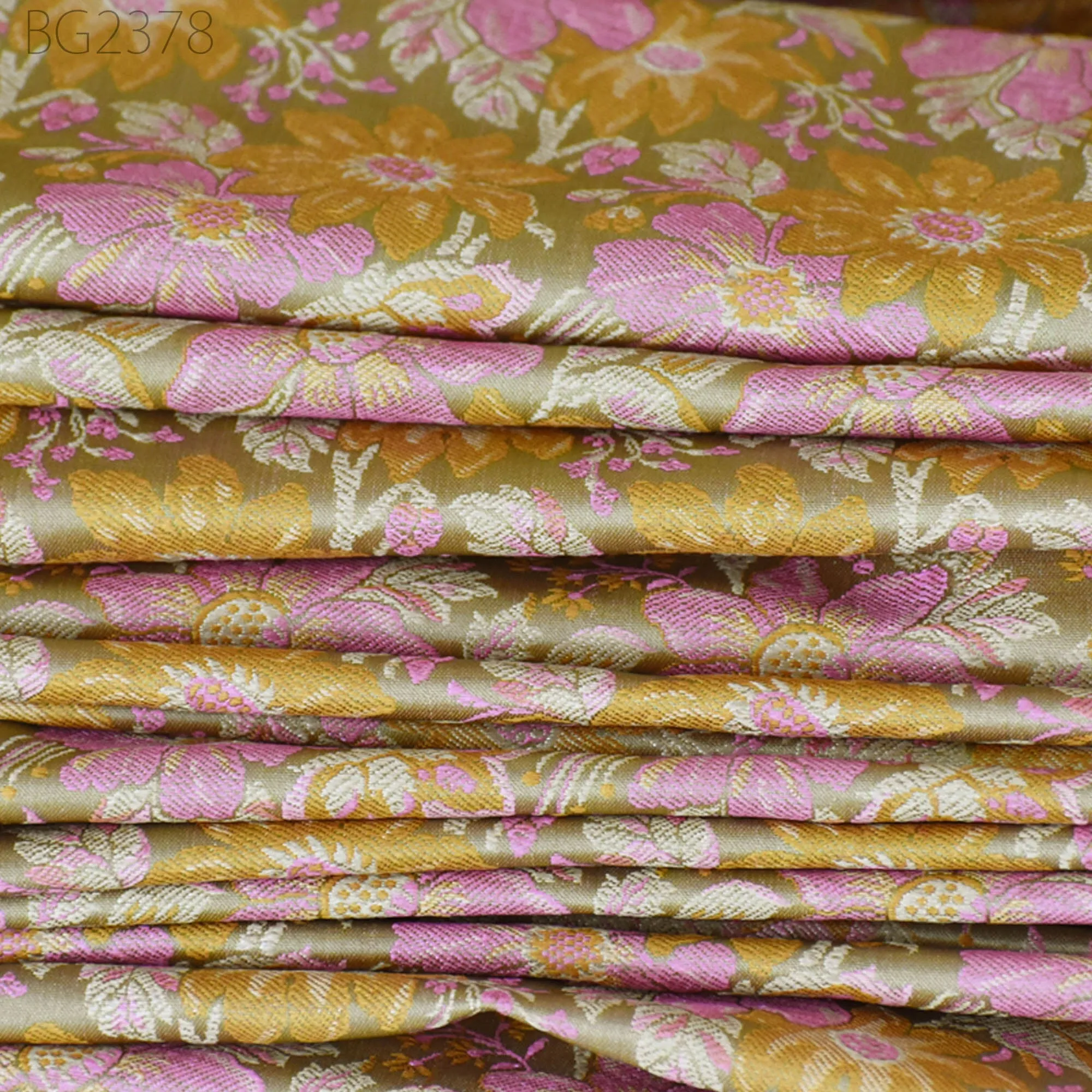 Green Indian Jacquard Dress Material Brocade Bridal Wedding Dress Fabric By The Yard DIY Crafting Sewing Silk Curtains Making Duvet Covers