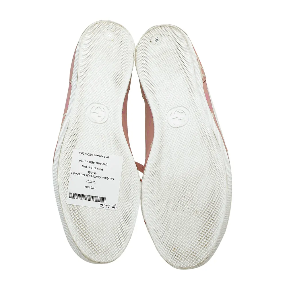 Gucci Pink GG Ghost Graffiti High Top Sneakers 36