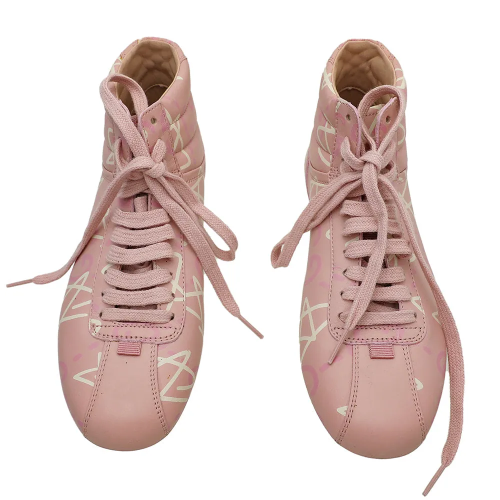 Gucci Pink GG Ghost Graffiti High Top Sneakers 36