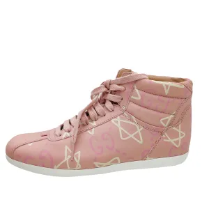 Gucci Pink GG Ghost Graffiti High Top Sneakers 36