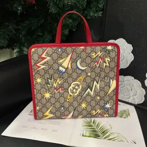 Gucci Space Graffiti Letter Logo Tote Bag Red