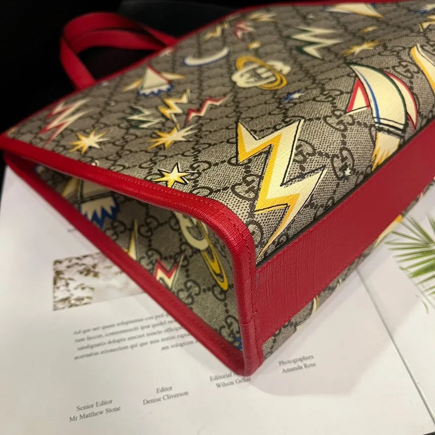 Gucci Space Graffiti Letter Logo Tote Bag Red