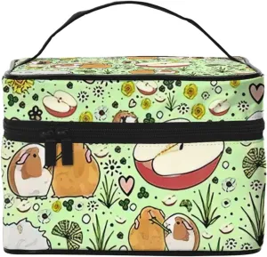 Guinea Pigs Print Portable Travel Makeup Case Versatile Zipper for Makeup Bag Large Capacity Polyeste