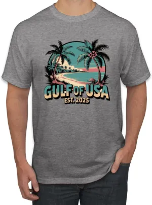 Gulf of The USA Est 2025 Funny USA President Quote Mexico Political Men's T-Shirt