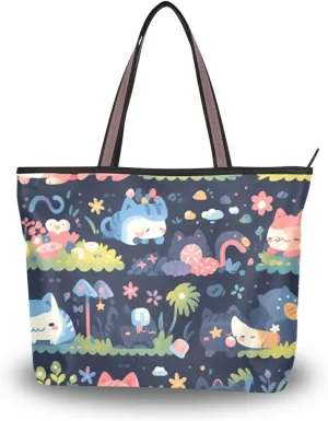 GuoChe Silk Fabric Zippered Tote Bag Women Trendy Fashion Purses And Handbags for Everyday & Travel