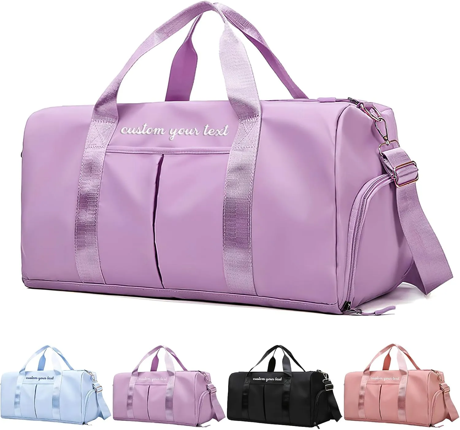 Gym Bag for Men Women Custom Duffle Bag with Name for Travel Sports Fitness Personalized Weekender Bags with Shoe Wet Compartment