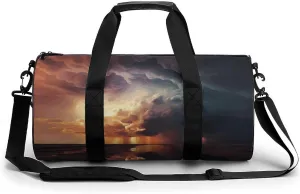 Gym Bag for Men Women Dark Clouds Under Rainbow Duffel Bag Overnight Bag with Compartment Gym Sackpac