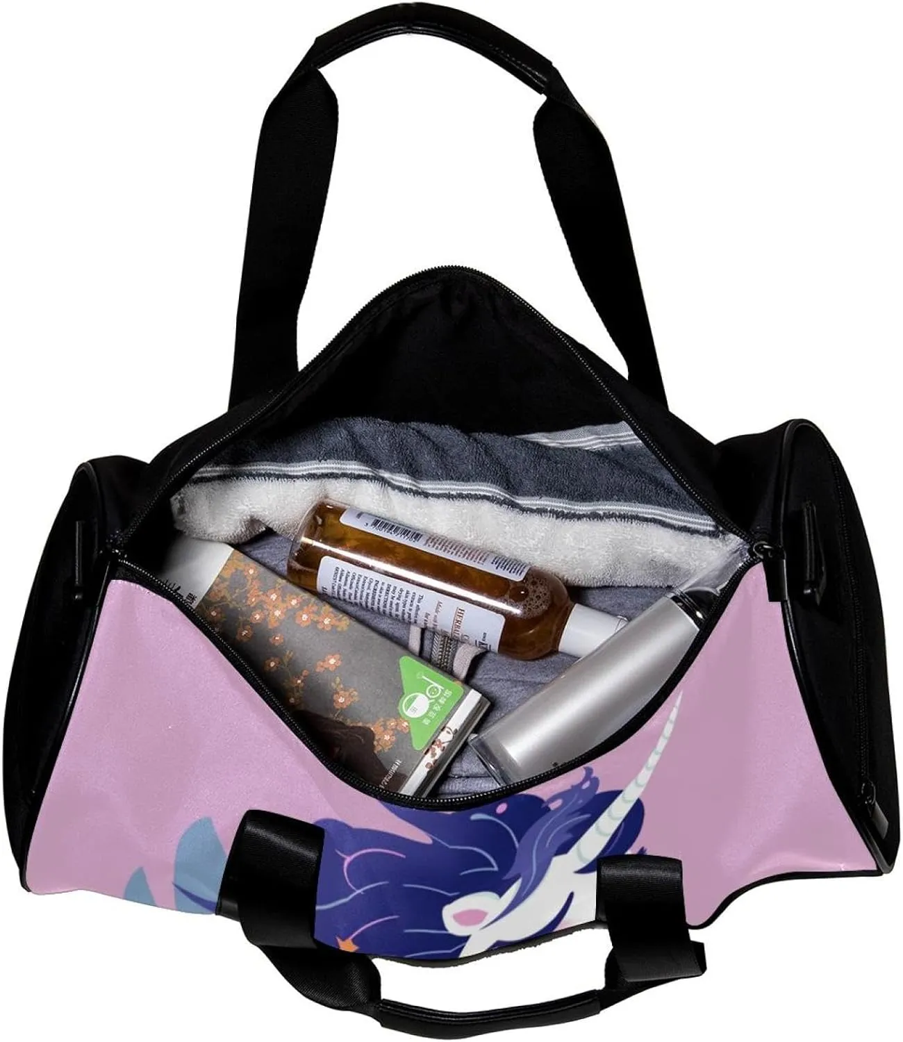 Gym Bags for Men,Travel Duffel Bags for Women,Cartoon Cloud Rainbow Unicorn,Workout Bag
