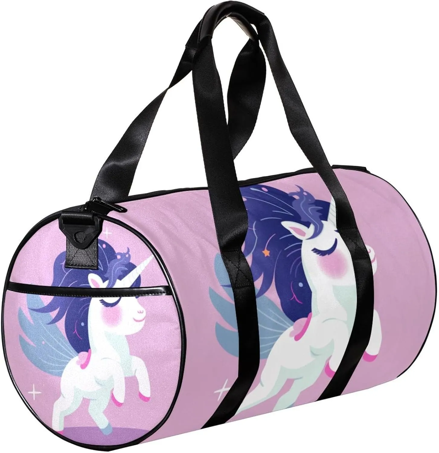 Gym Bags for Men,Travel Duffel Bags for Women,Cartoon Cloud Rainbow Unicorn,Workout Bag