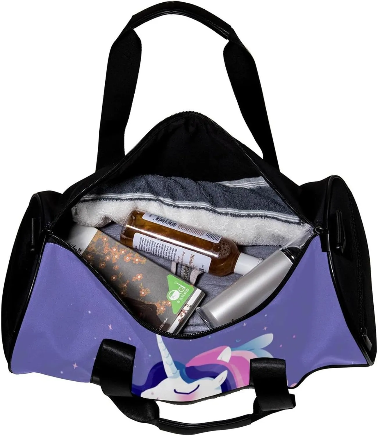 Gym Bags for Women,Duffle Bag for Travel,Cartoon Cloud Rainbow Unicorn,Gym Bag for Men