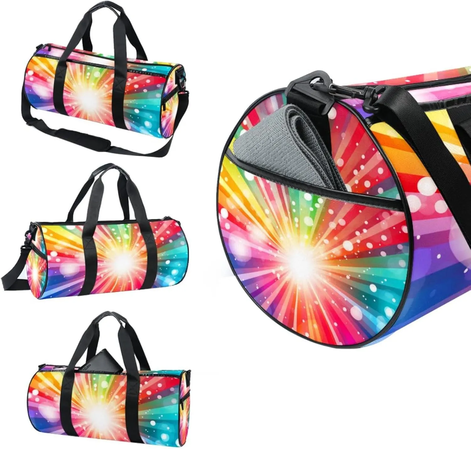 Gym Bags for Women,Duffle Bag for Travel,Colorful Rainbow Sunshine,Gym Bag for Men