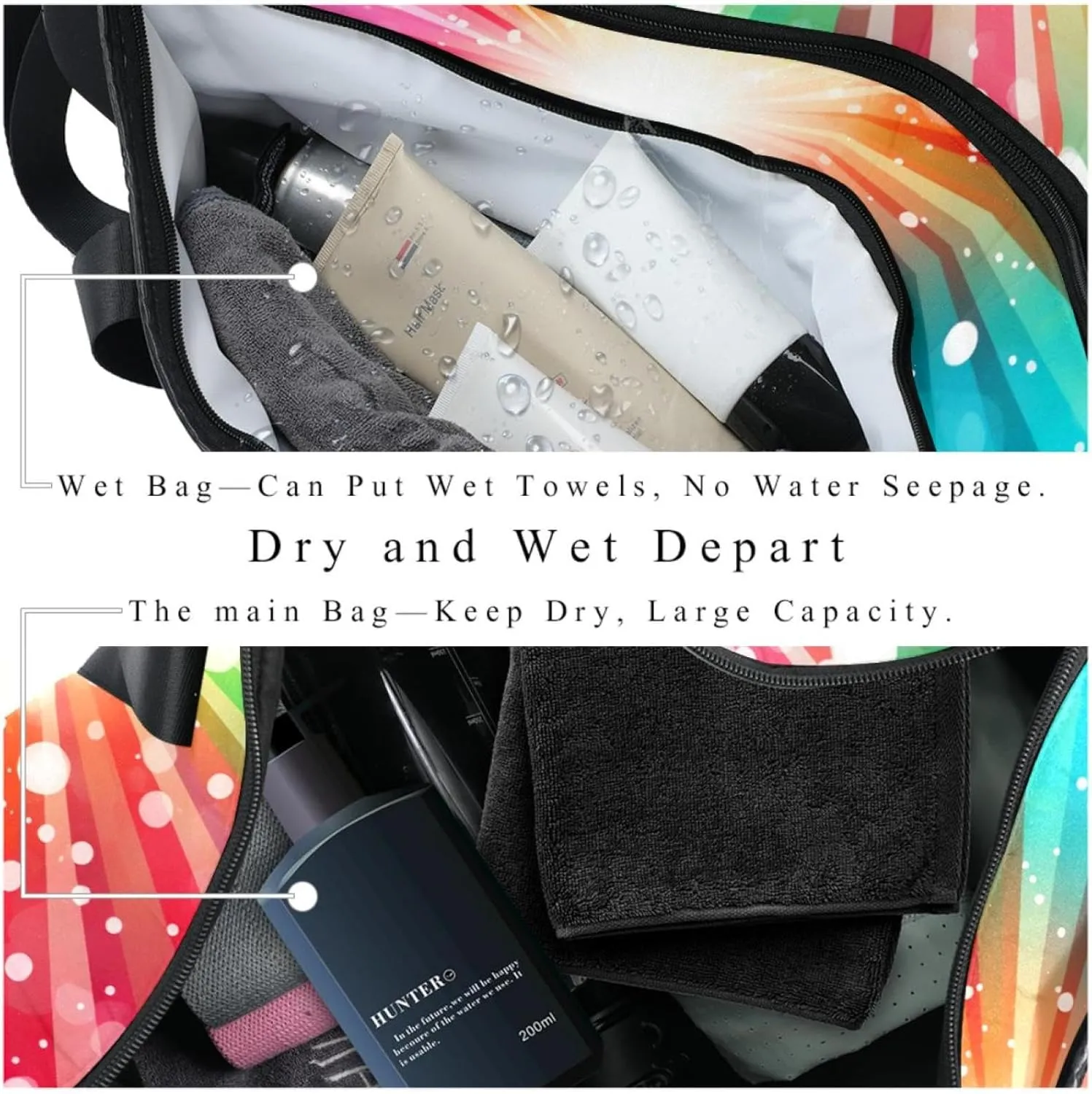 Gym Bags for Women,Duffle Bag for Travel,Colorful Rainbow Sunshine,Gym Bag for Men