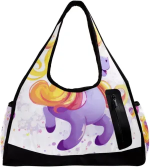 Gym Bags for Women,Duffle Bag for Travel,Purple Rainbow Unicorn,Gym Bag for Men