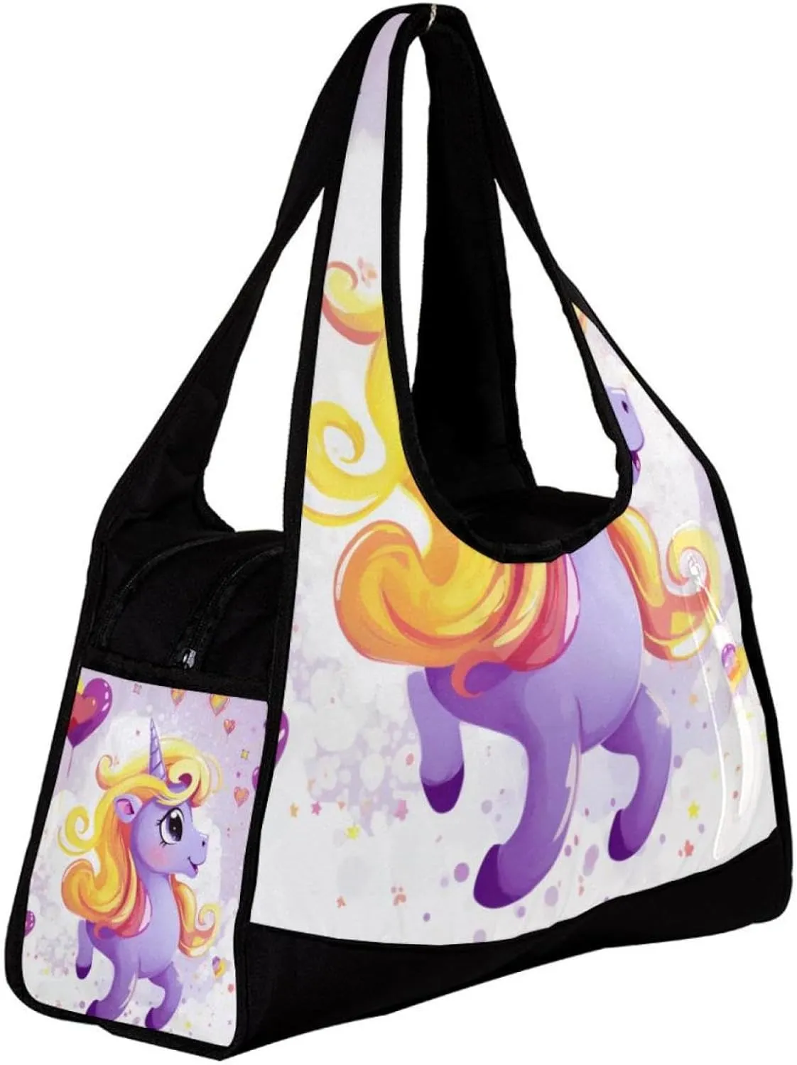 Gym Bags for Women,Duffle Bag for Travel,Purple Rainbow Unicorn,Gym Bag for Men