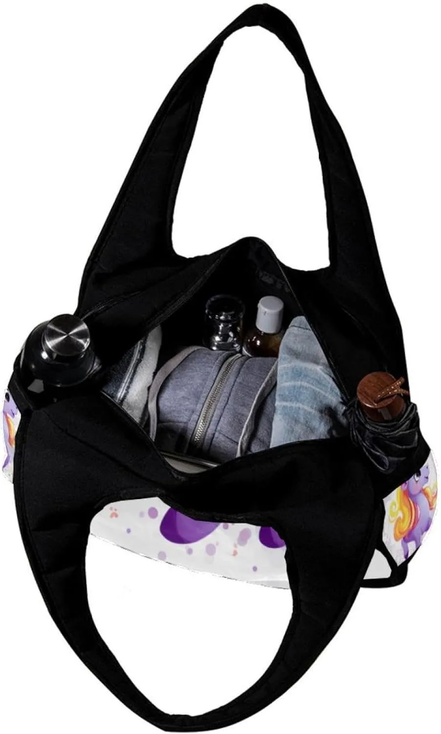Gym Bags for Women,Duffle Bag for Travel,Purple Rainbow Unicorn,Gym Bag for Men