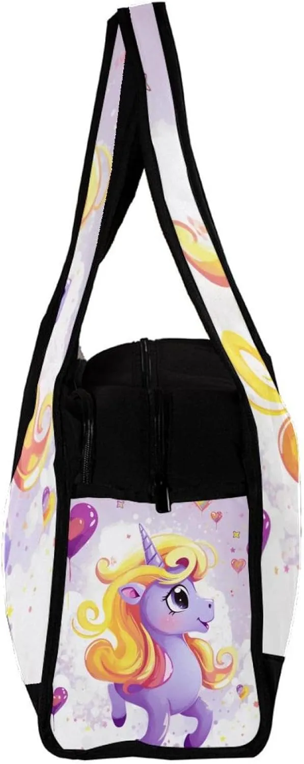 Gym Bags for Women,Duffle Bag for Travel,Purple Rainbow Unicorn,Gym Bag for Men